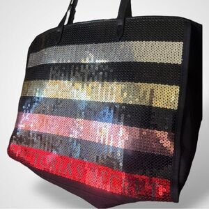Victoria's Secret 🪢 EUC Black Sequin Tote Bag